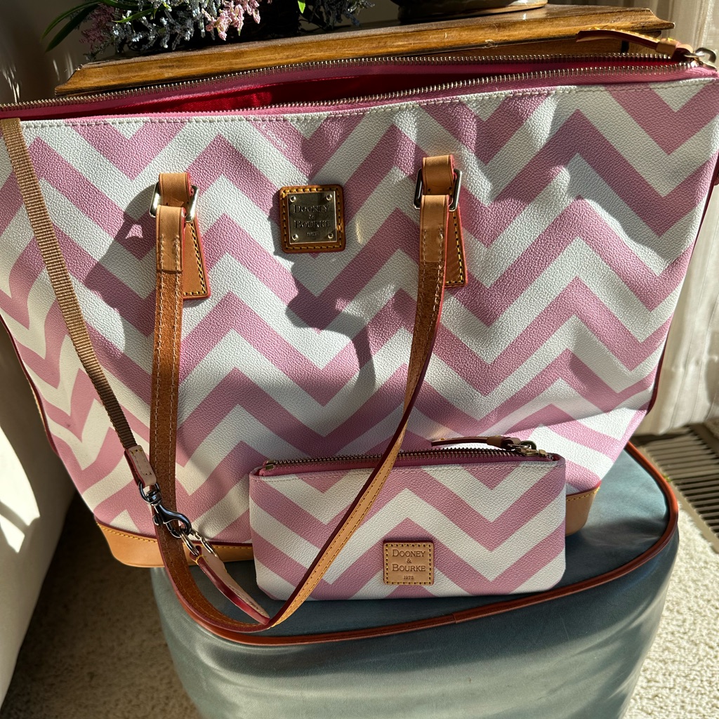 Dooney And Bourke Chevron Bag W/Accessories. Never Worn.